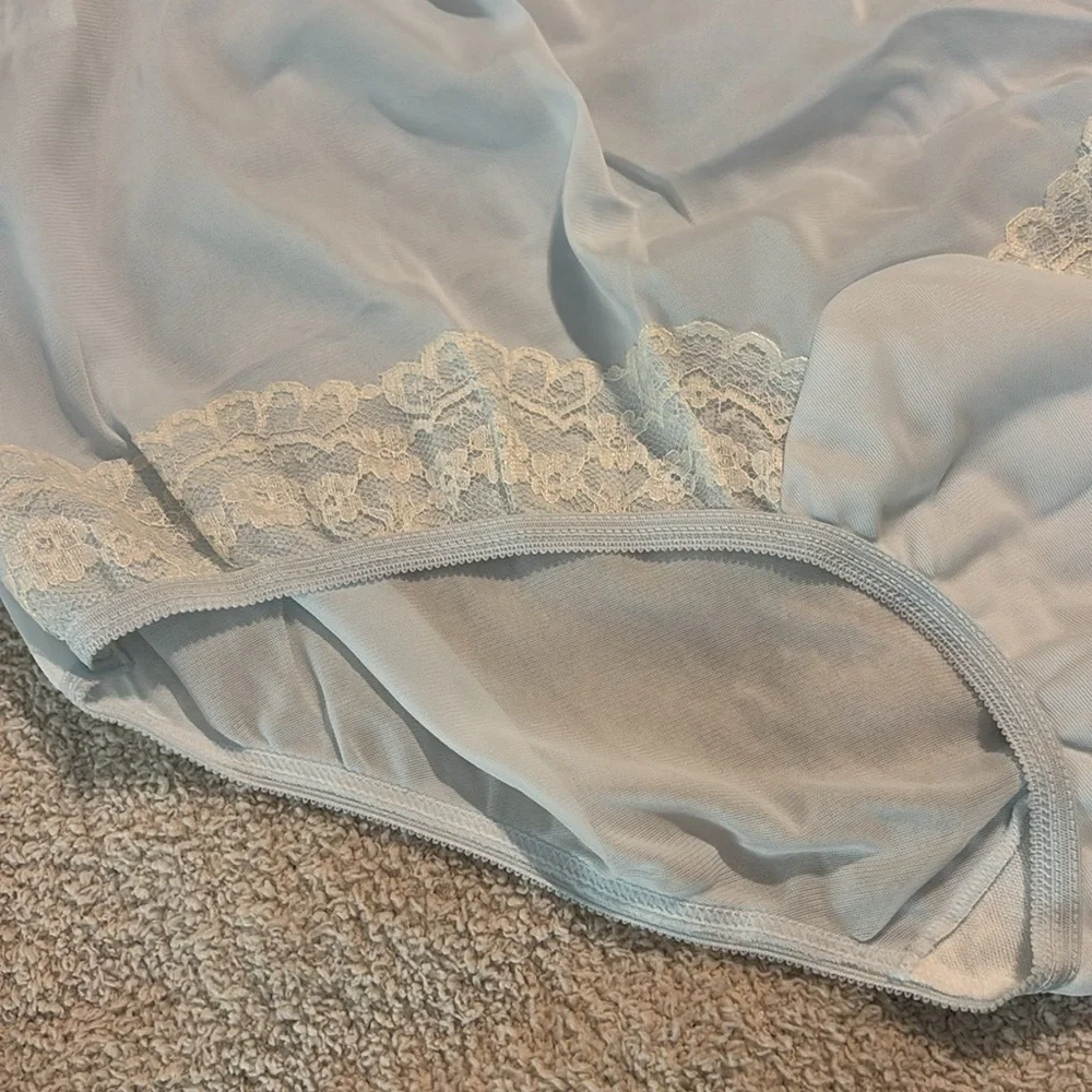 Dixie Belle Women’s Nylon Briefs Panties Powder Light Blue Size 10 VINTAGE